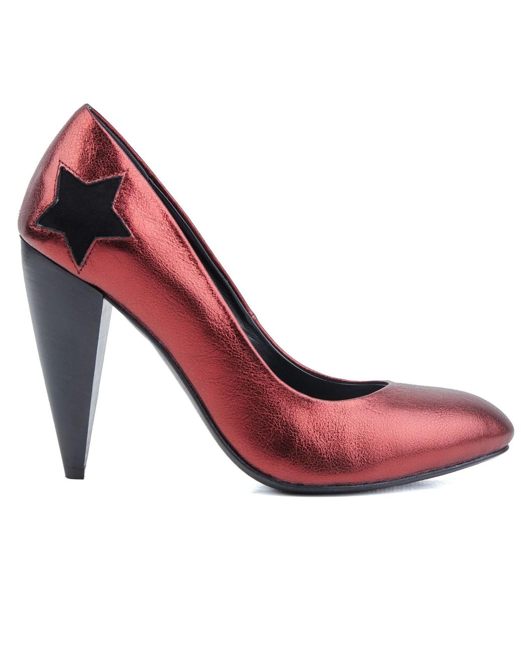 Rosamund Muir London Red India Metallic Burgundy With Star Heels