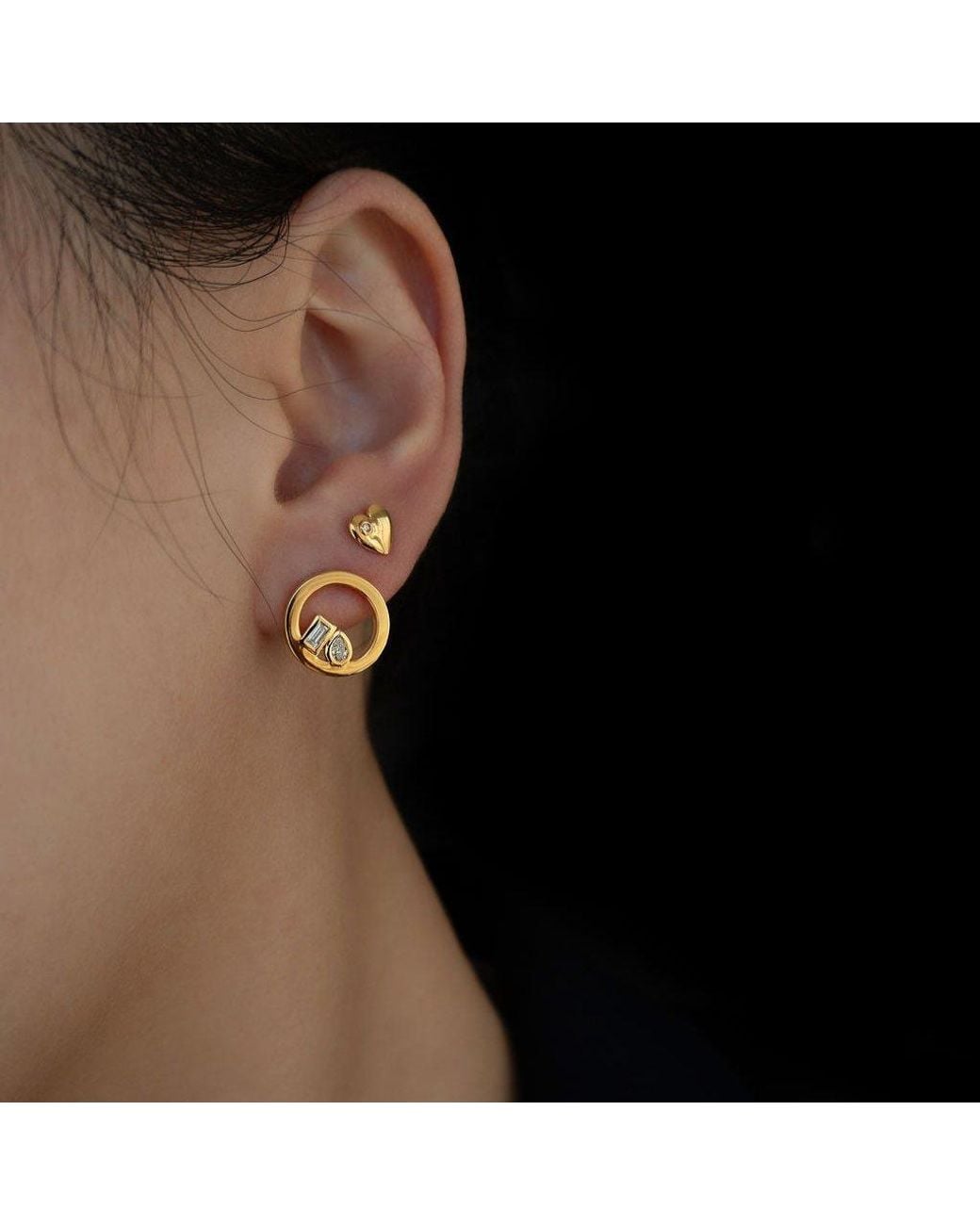 Cier Metallic Toi Et Moi Earrings