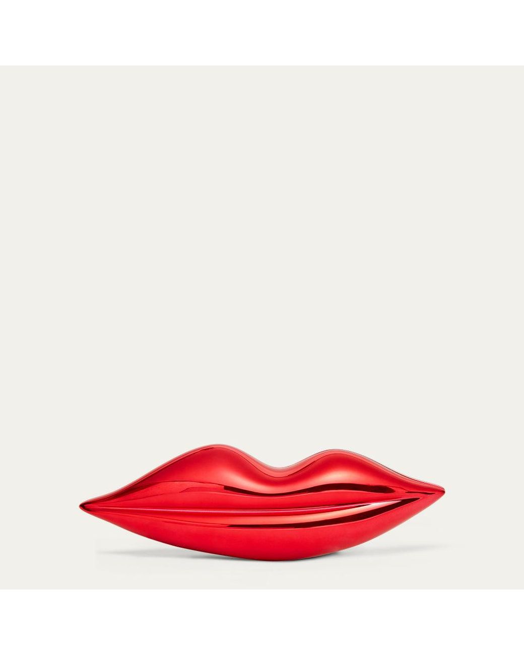 Lulu Guinness Red Surrealist Lips Clutch