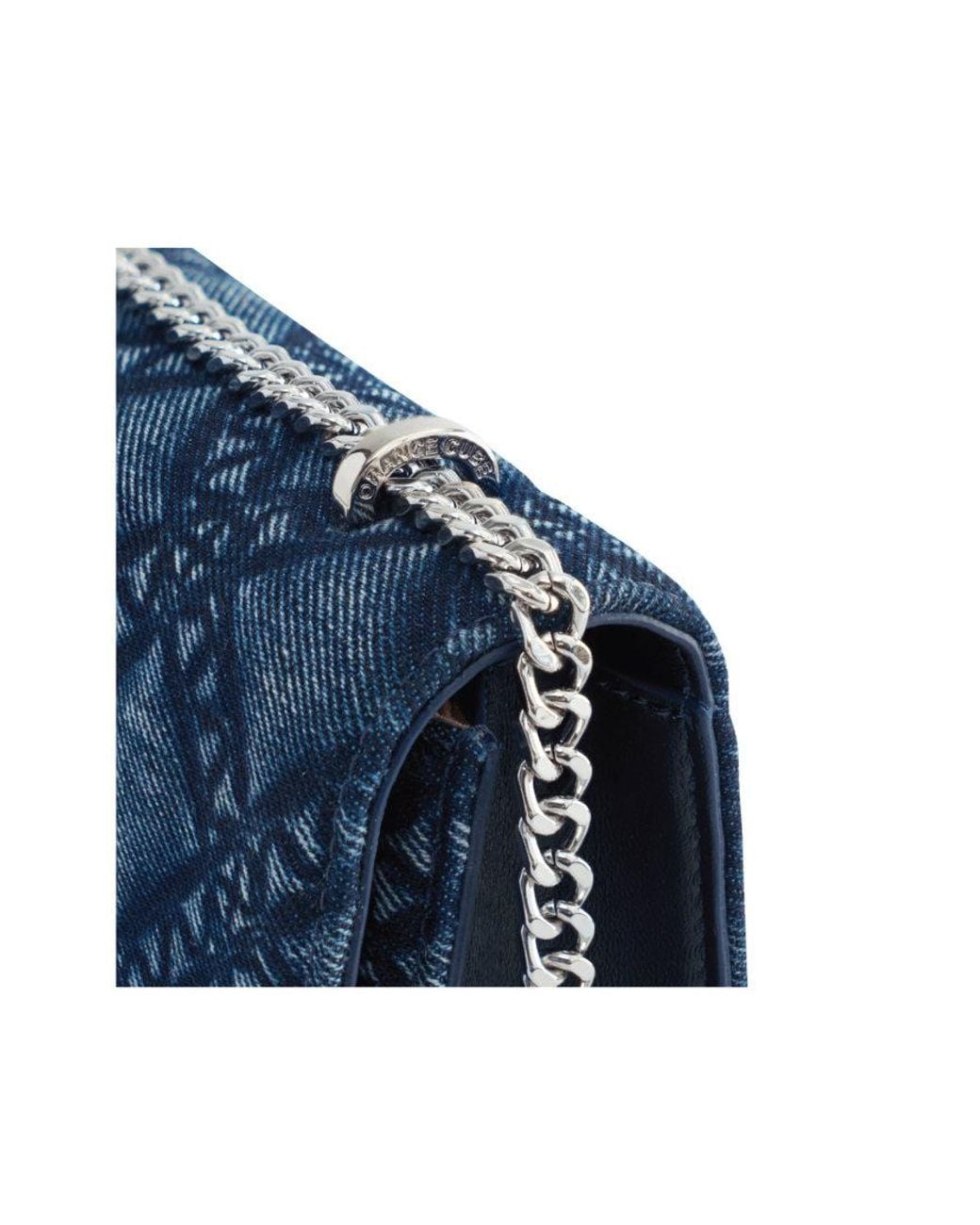 Orange Cube Blue Mosaic Urban Crossbody Bag