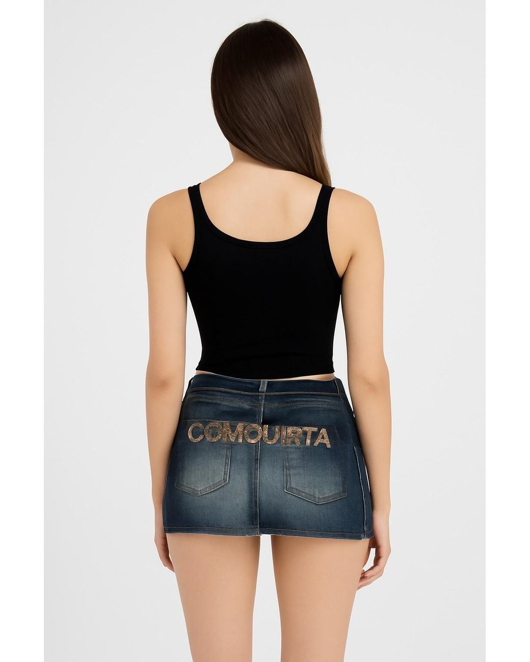Conquista Blue Classic Denim Mini Skirt – Timeless Fit With A Modern Edge