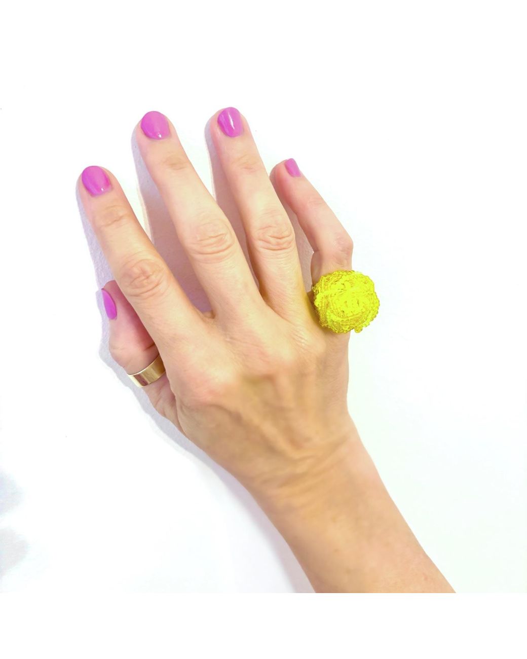 Dopamine Fix by Martina Nunez Yellow Knot Cocktail Ring