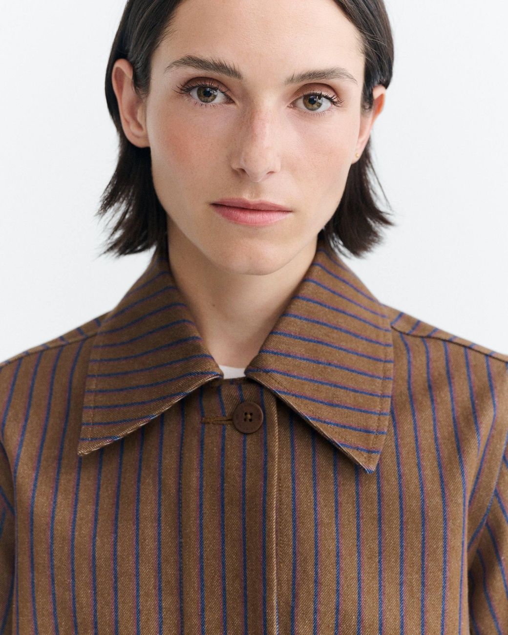 Thinking Mu Brown Striped Natural Dyes Astrid Jacket