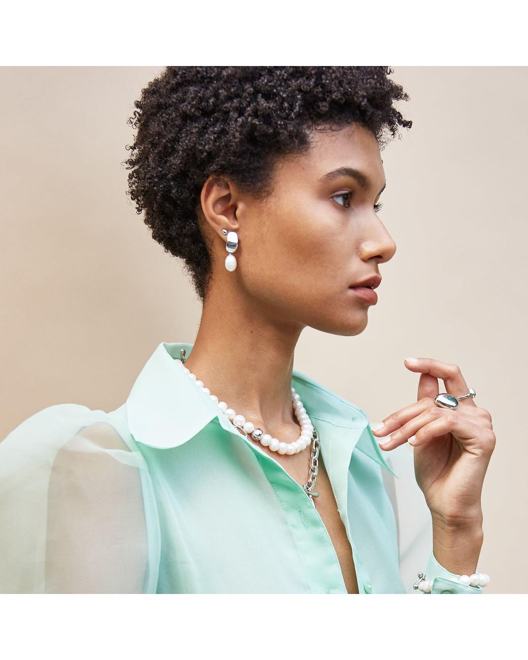 Biko Jewellery Metallic Paloma Pearl Collar