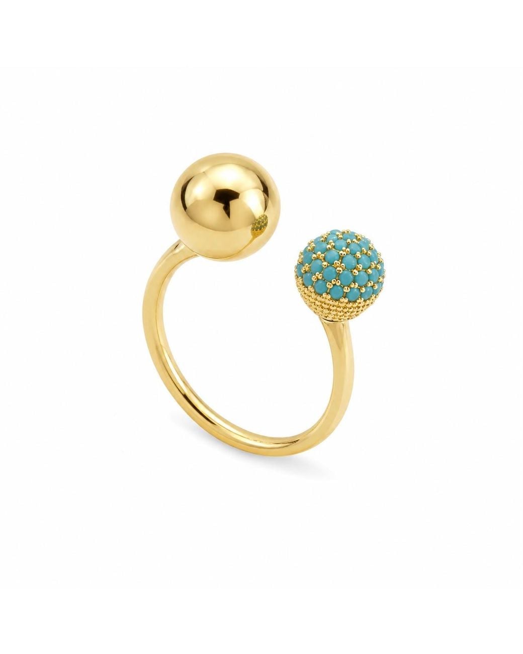 By Ozge Metallic Pave Plated Adjustable Open Ring – Ocean Orbit