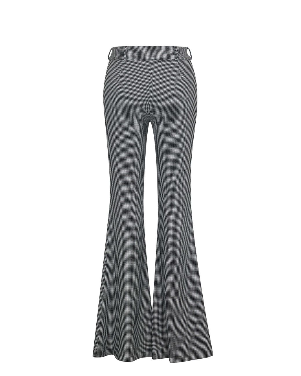 Miss Circle New York Gray Ulli Micro-Houndstooth Flared Pants