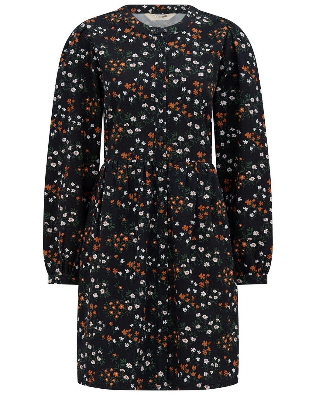 Sugarhill Black Brandy Short Smock Dress Floral