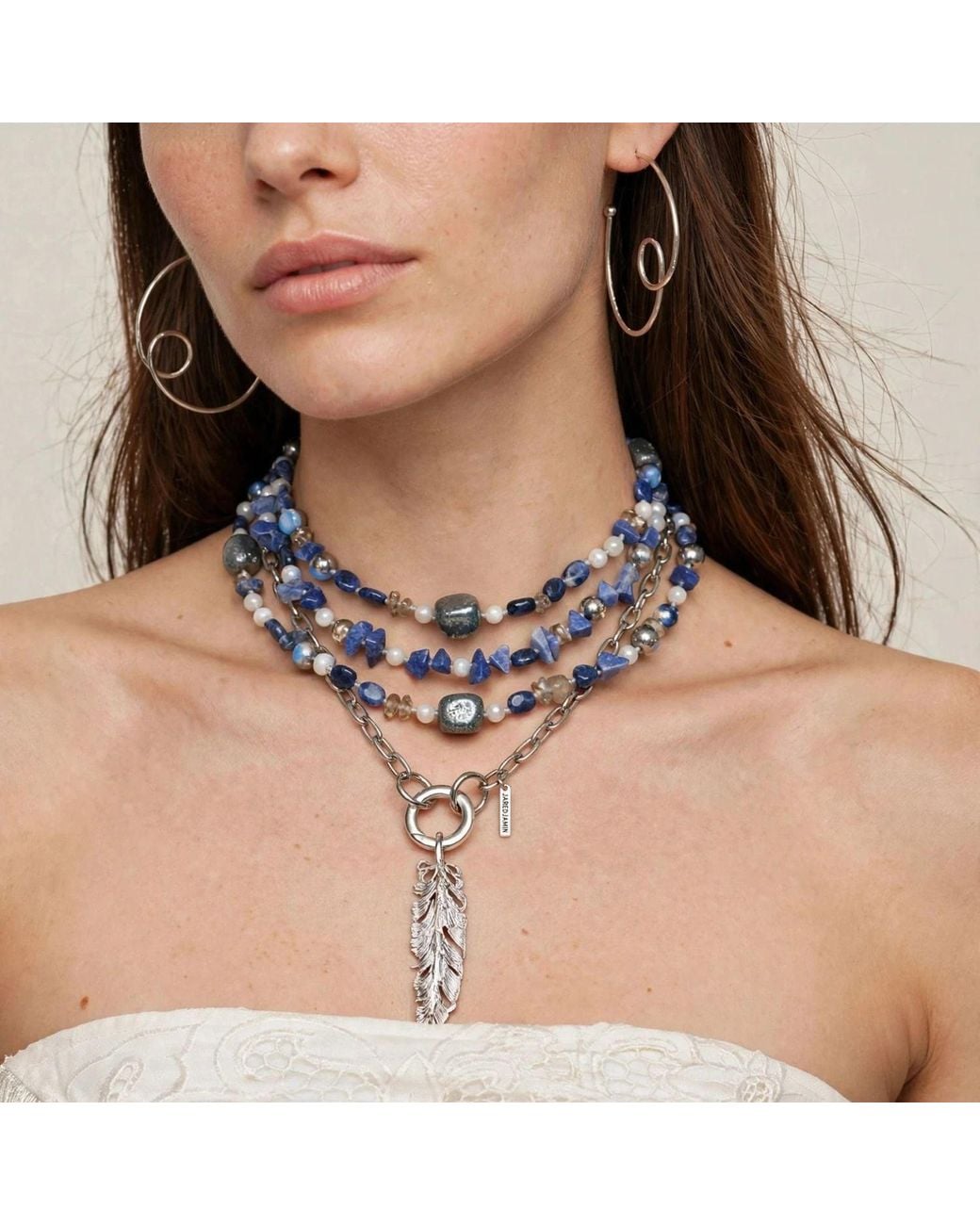 Jaredjamin Blue Lorelei Beaded Gemstone Necklace