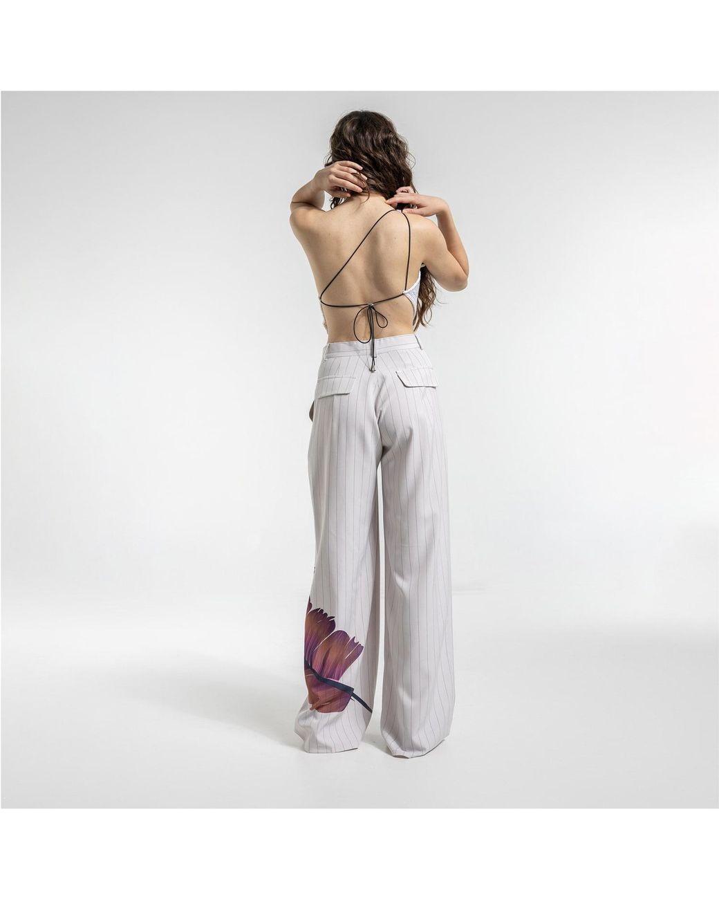 ARTISTA White Neutrals Touch Line Wide Leg Pants