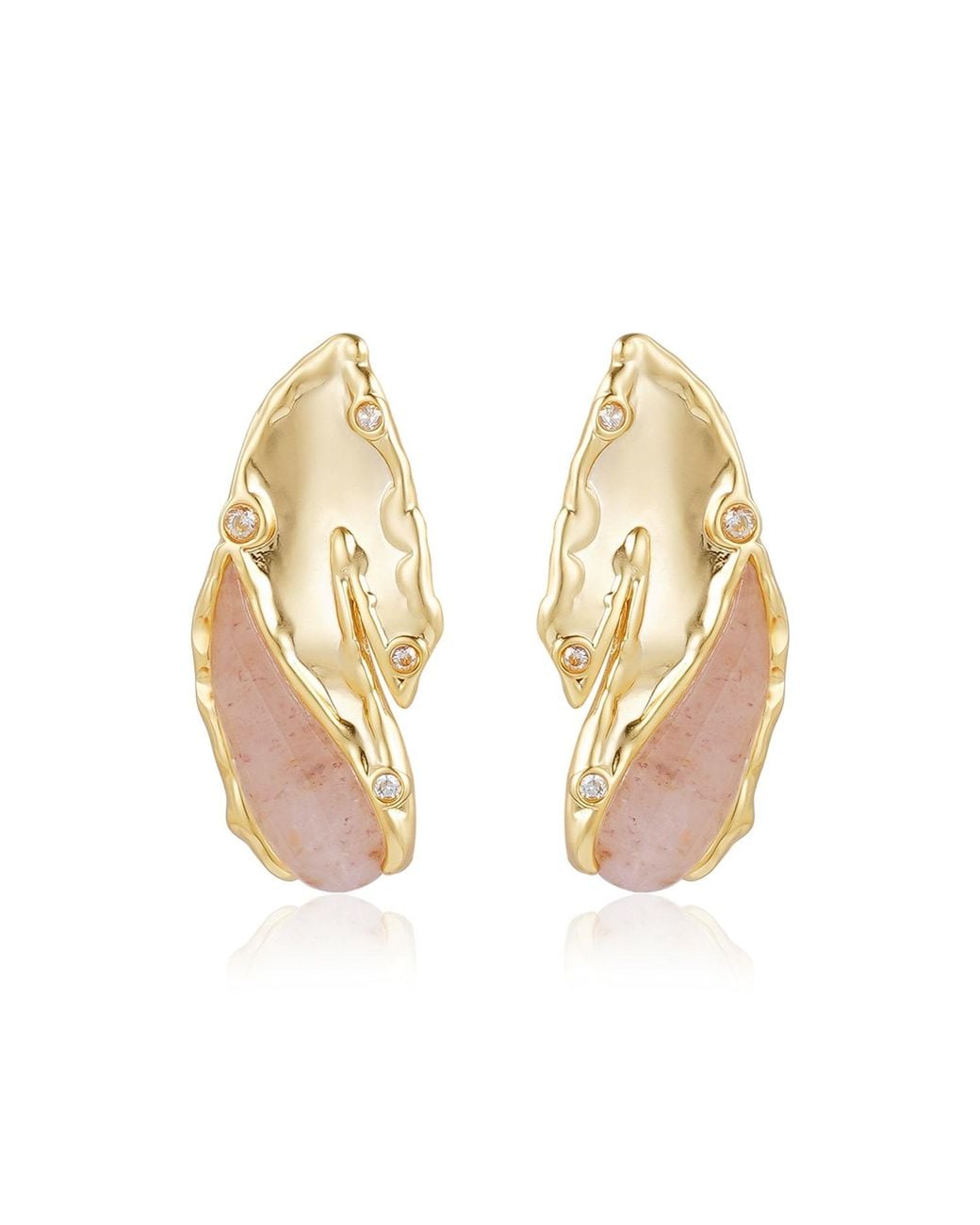 Rare Matters Jewelry Metallic Strawberry Quartz Stud Earrings