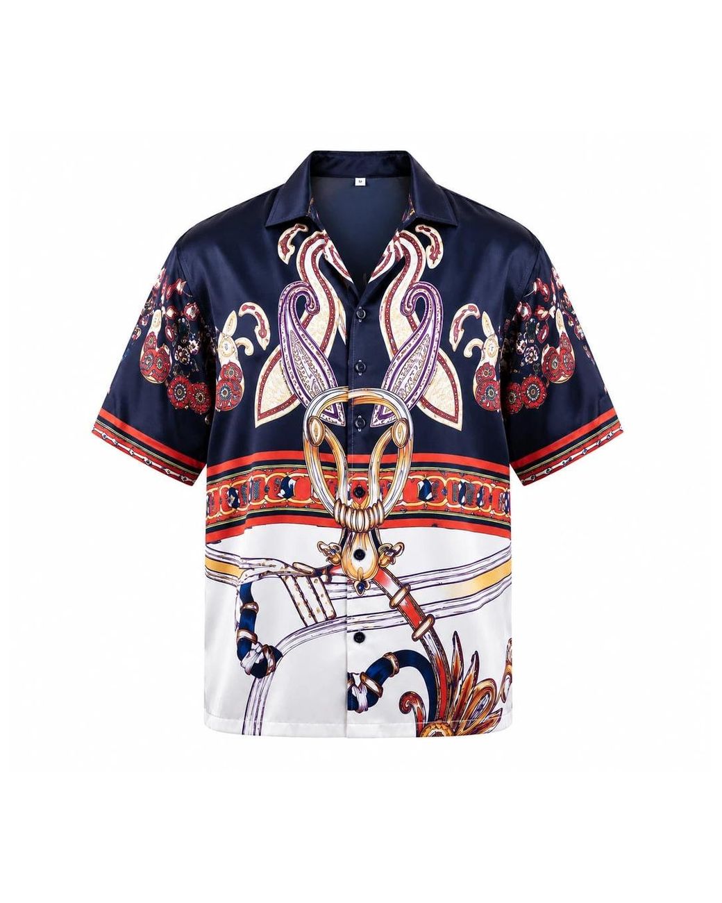 Hustle Blue Cannes Satin-Shirt for men