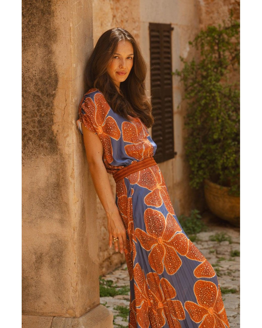 Traffic People Red Full Bloom And Floral Print Hera Dress