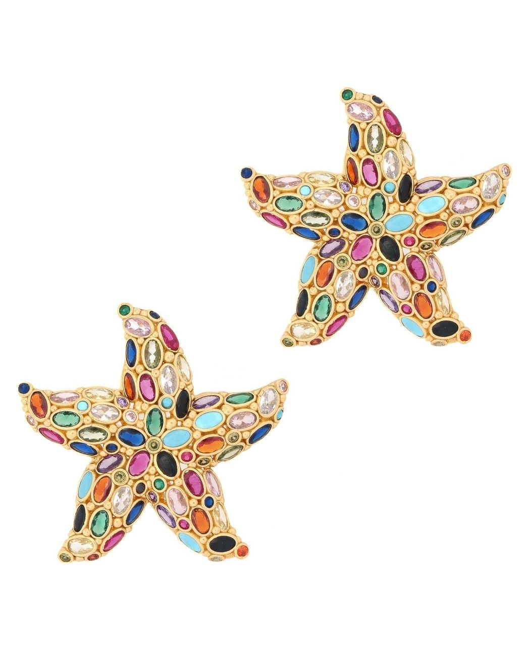 Ebru Jewelry Metallic Ocean Goddess Starfish Chunky Earrings