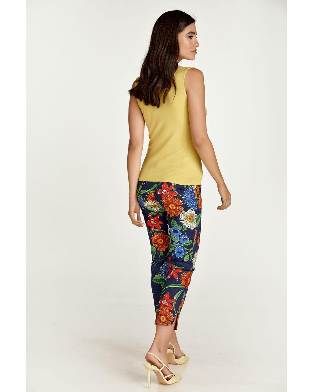 Conquista Blue Floral Cotton Pants