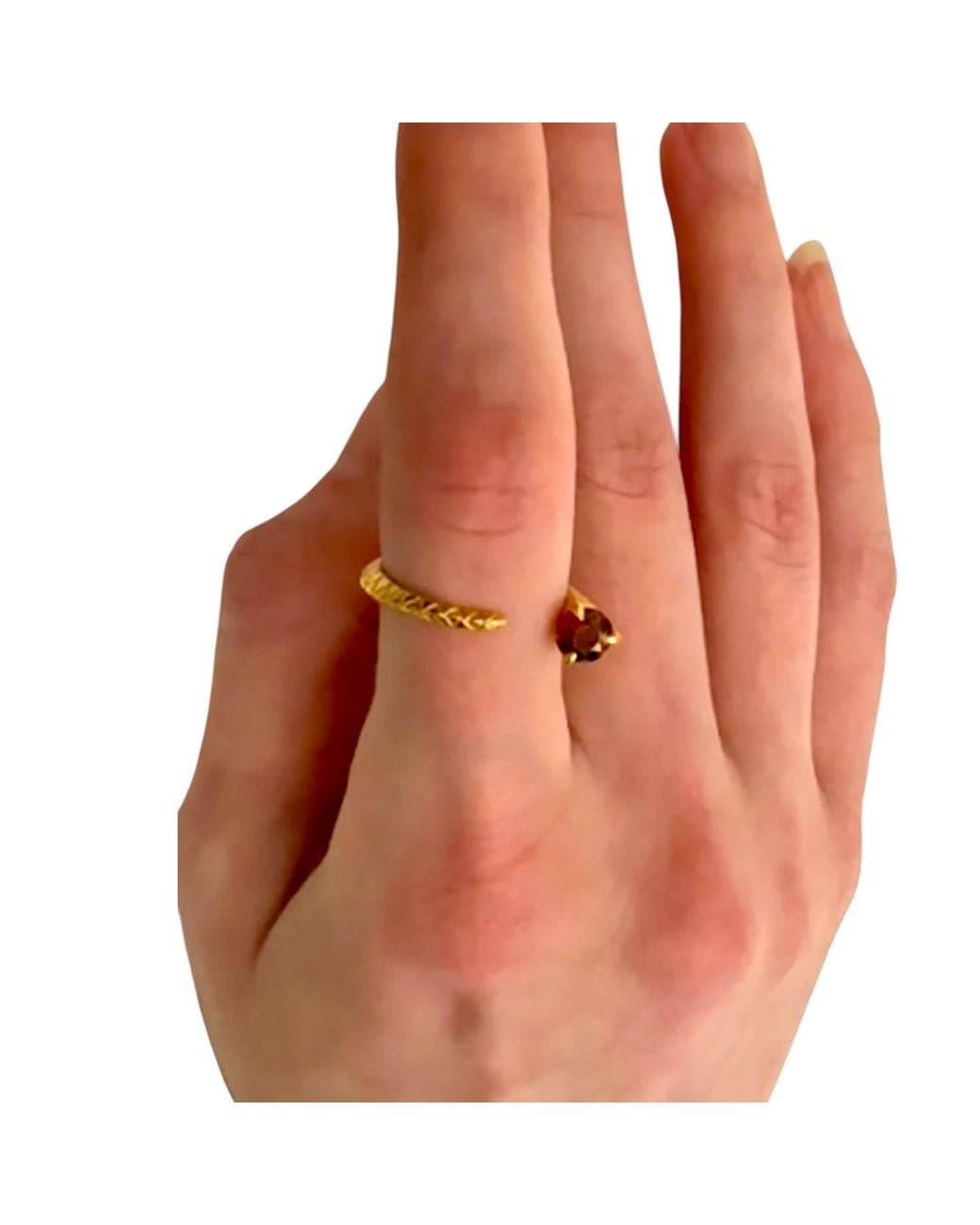 Aki Roc Jewelry Yellow Rise Ring Garnet