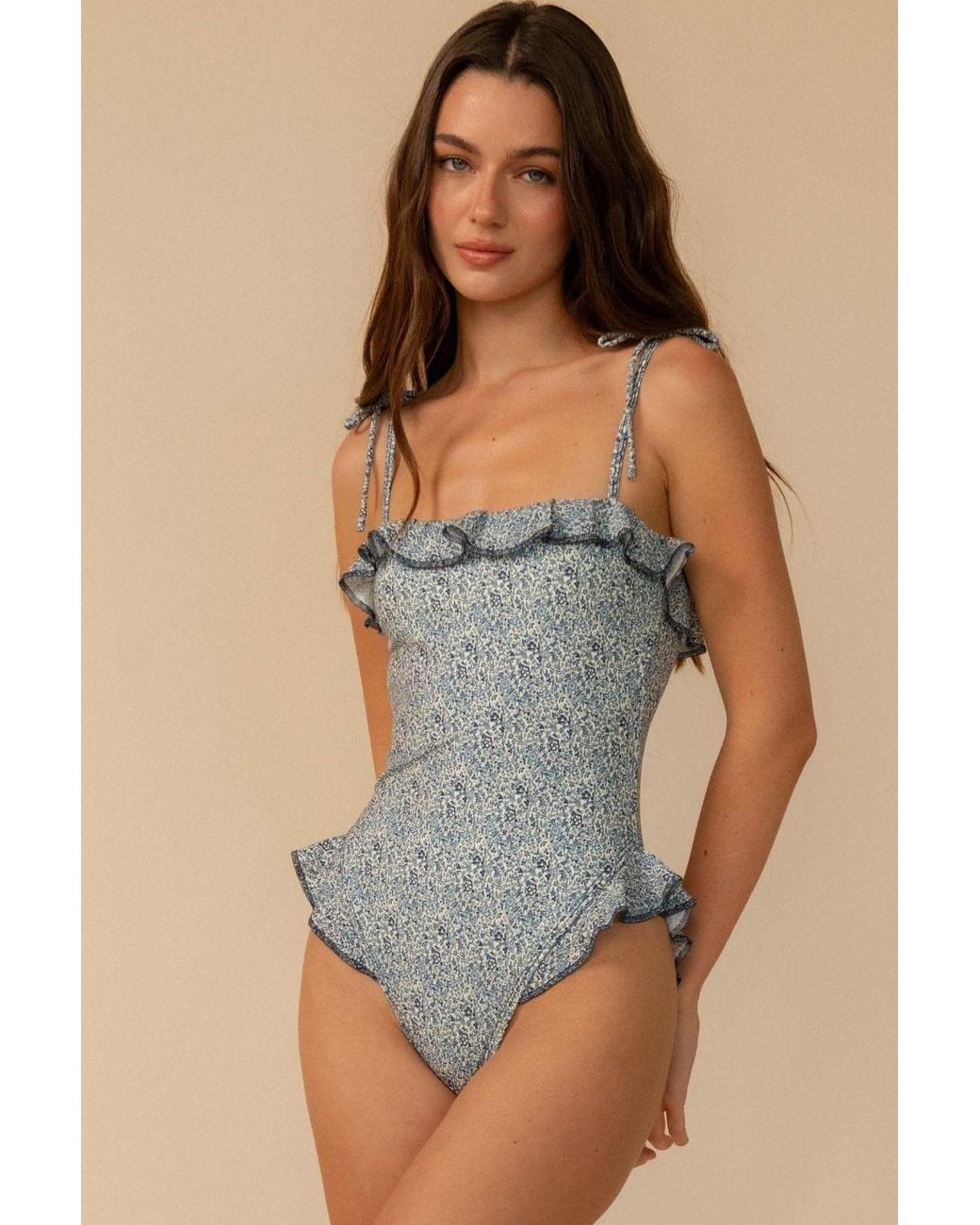 Montce Blue Petite Fleur Jacelyn Ruffle One-Piece