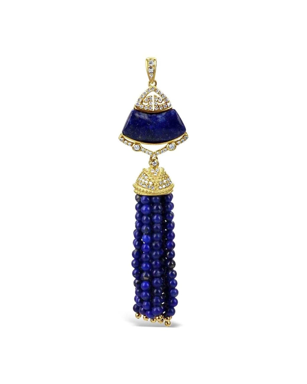 Bellus Domina Blue Sterling Lapis Lazuli Tassel Necklace