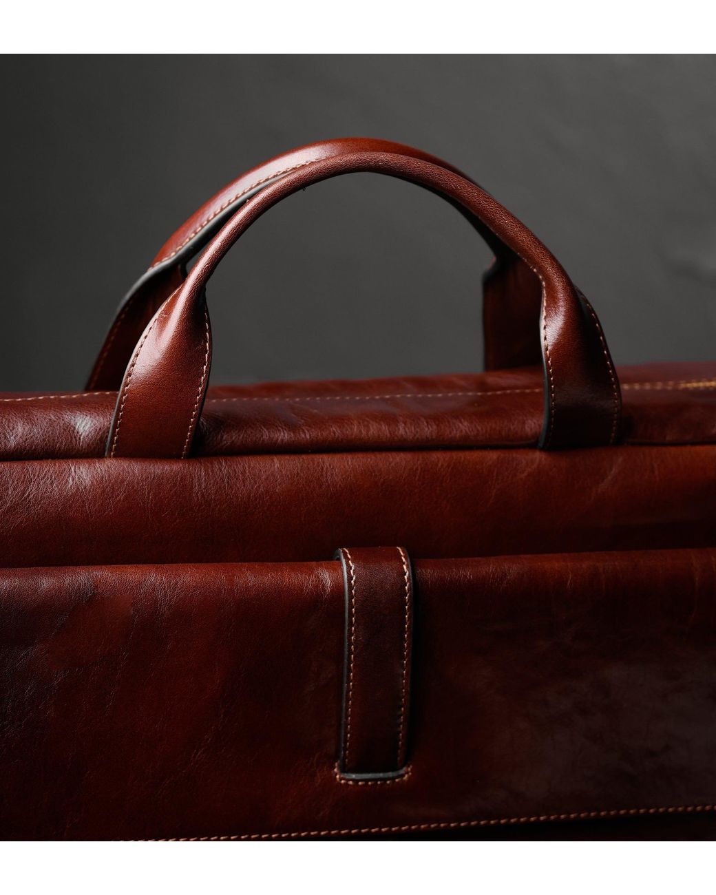 Time Resistance Brown Large Leather Briefcase Laptop Bag for men