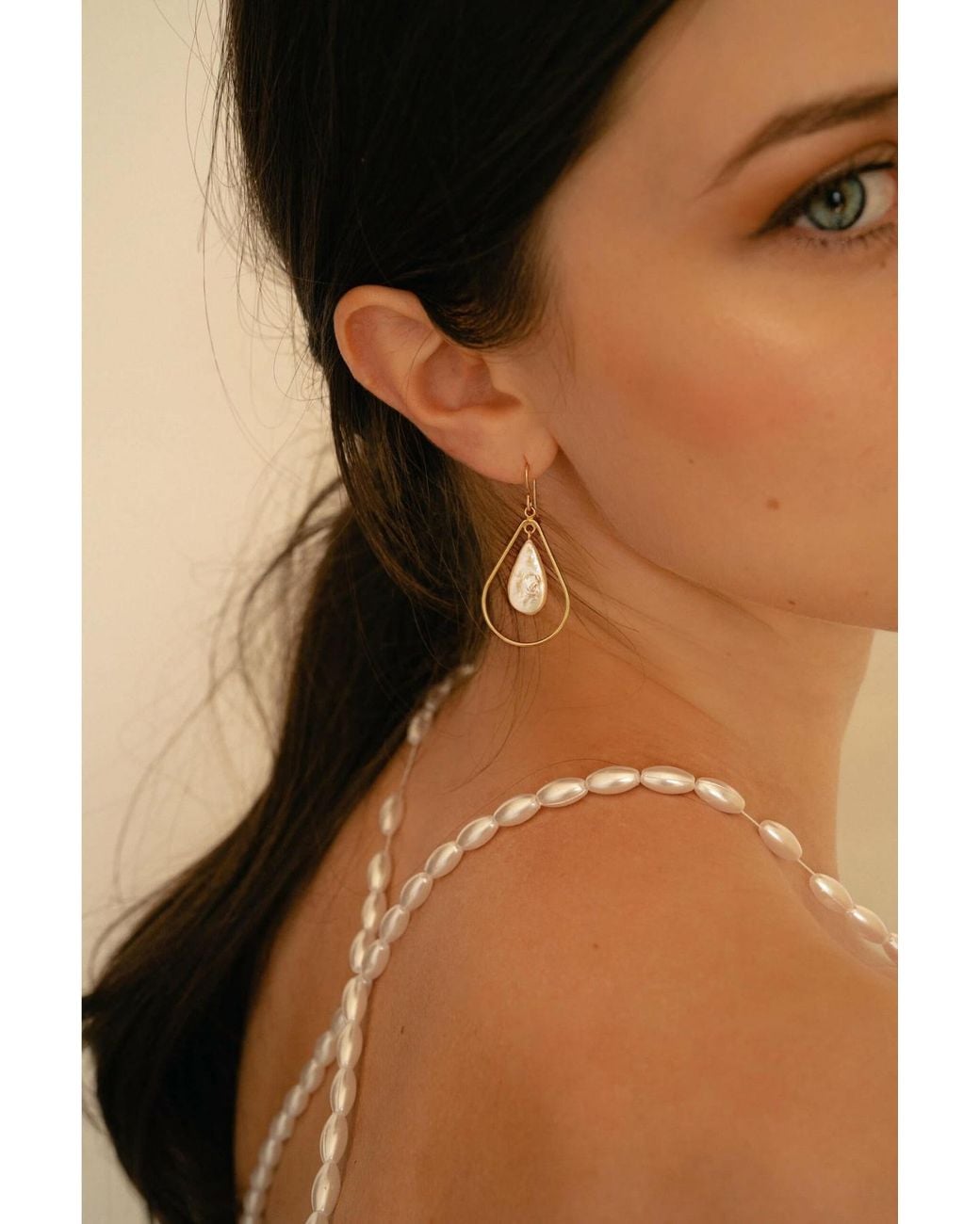 Katy Faye Metallic May Pearl Earrings