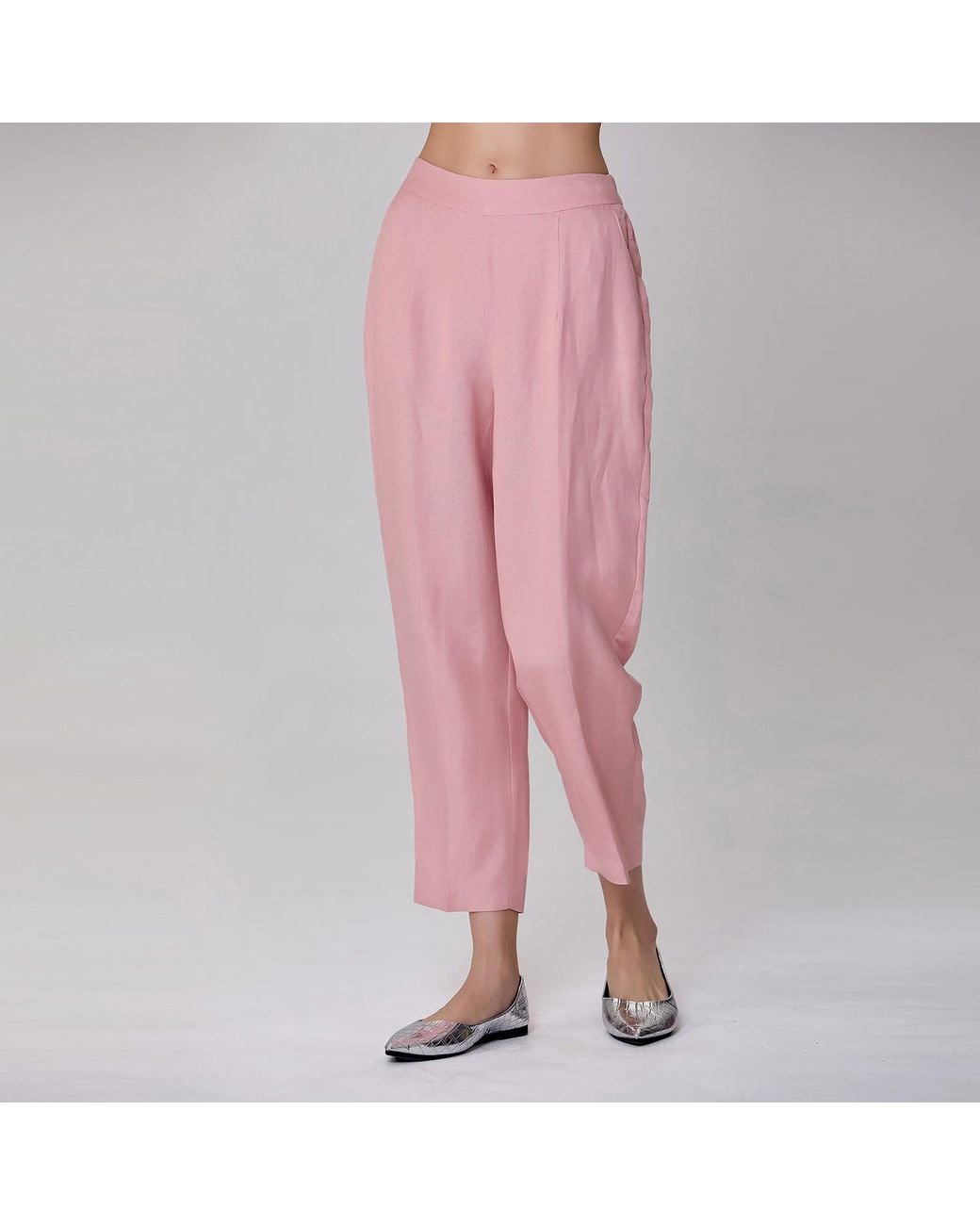 Smart and Joy Pink Straight Linen Pants