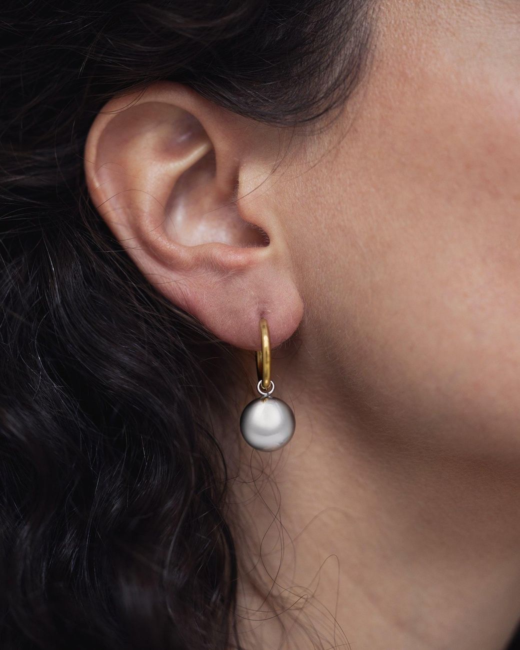 Kybele Studio Metallic Mixed Ball Charm Hoops