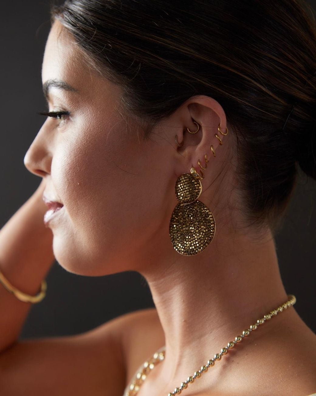 Crystals and Co Natural Aurum Crystal Double Drop Earrings