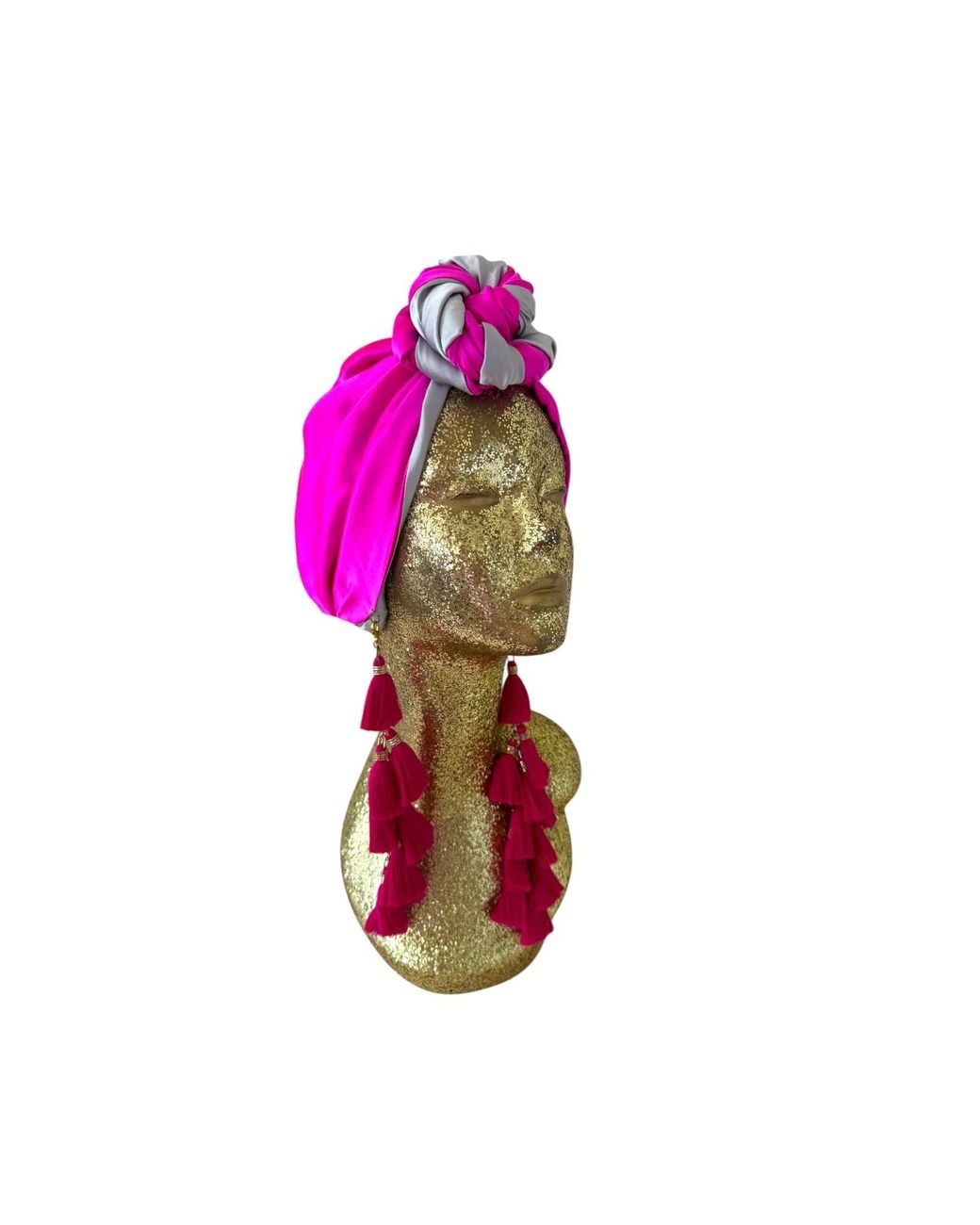 Julia Clancey Pink Edith Silk Chacha Reversible Turban