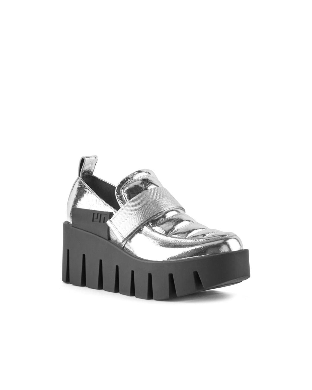 United Nude Gray Quilted Leather Platform Loafers