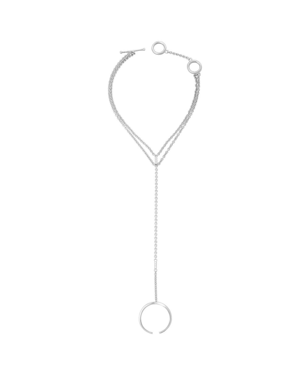 Lucy Quartermaine White Solid Sterling Skinny Drip Hand Chain With Topaz