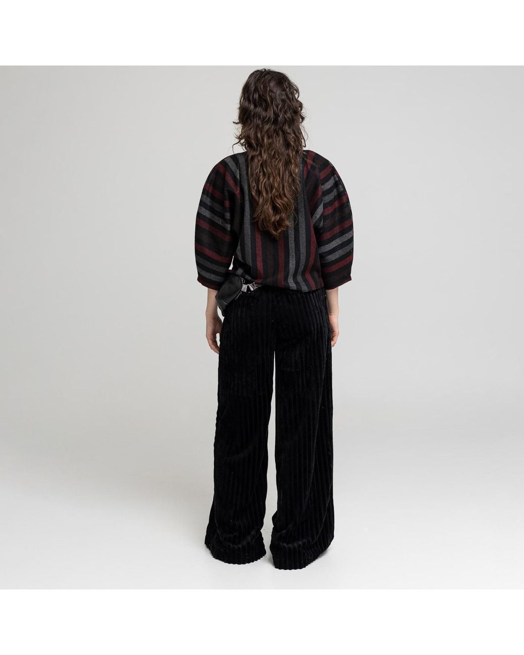 ARTISTA Blue Aurea Striped Oversized Pullover
