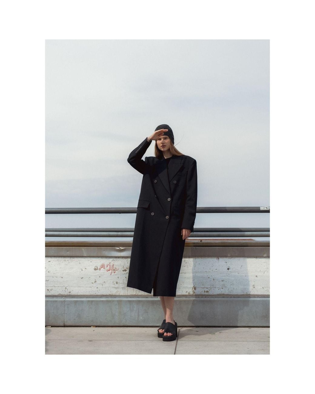 InAvati Black Oversized Jacket-Style Coat