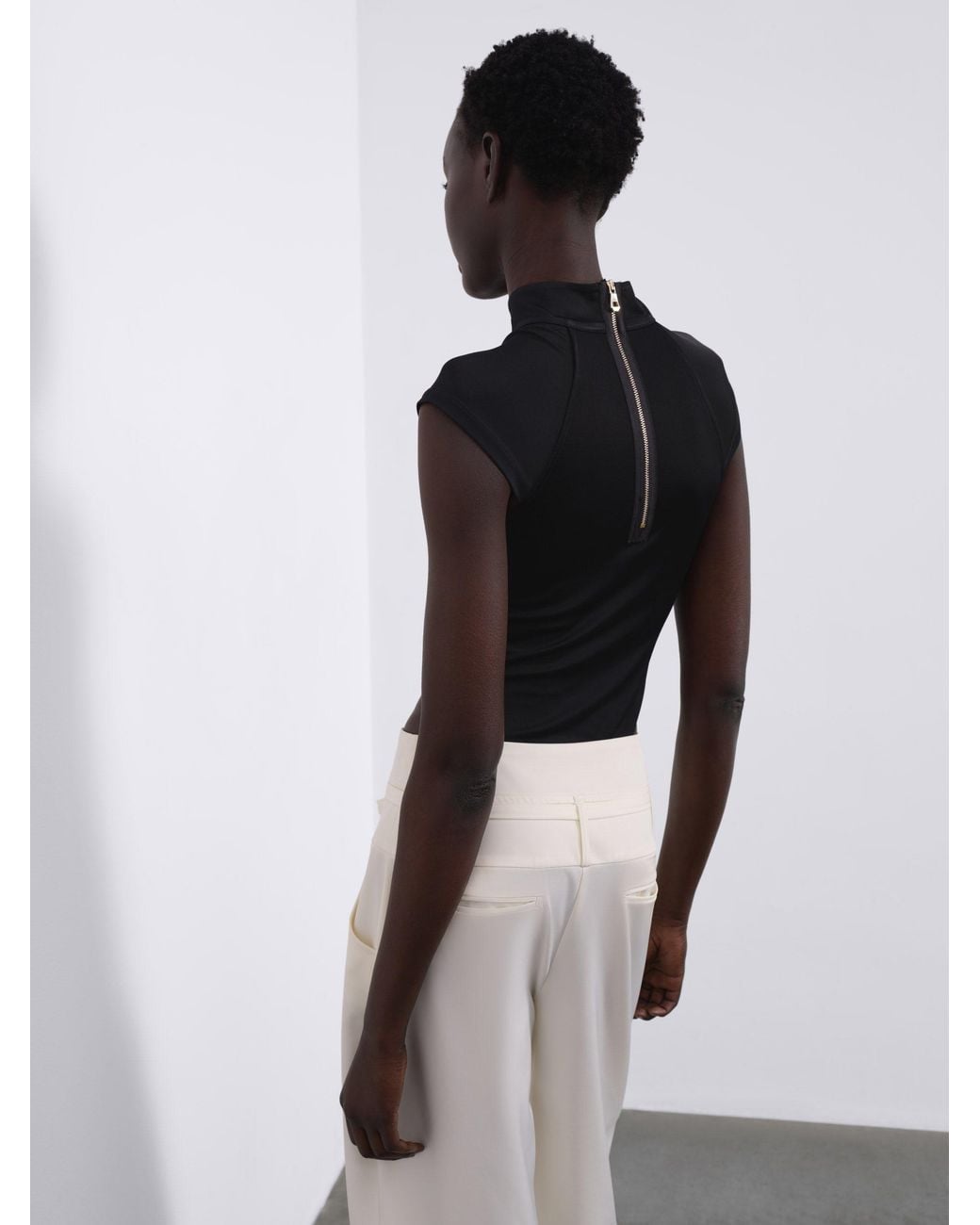 Sélone Black Arin High-Neck Bodysuit