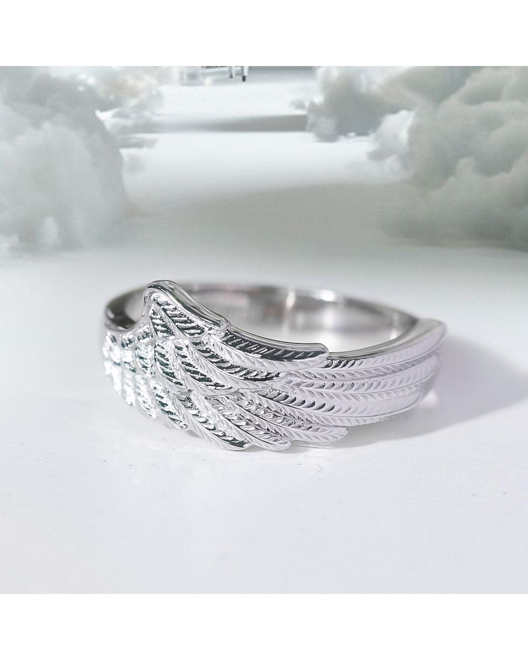 Azura Jewelry New York White Angel Guardian Ring Vermeil for men