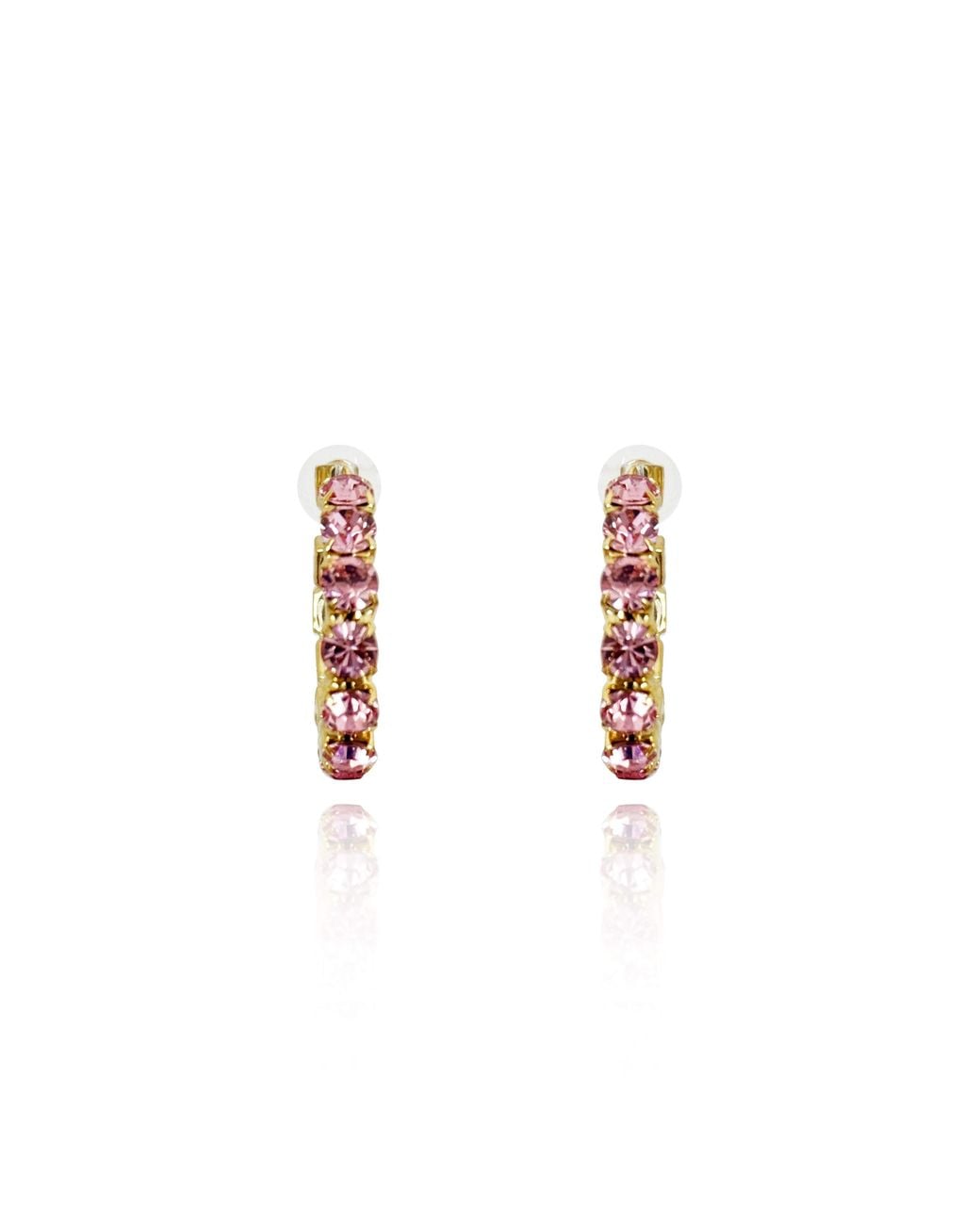 Laura Gray Metallic Crystal Hoop Earrings