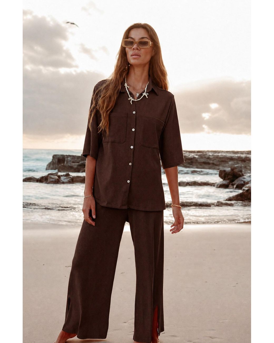Palm Collective Brown Luxe Knit Pants