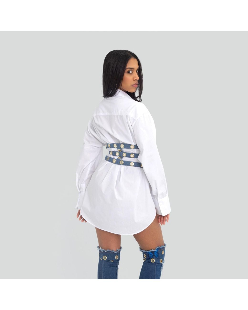 Maui X Lolita Blue Nova Denim Grommet Corset Belt