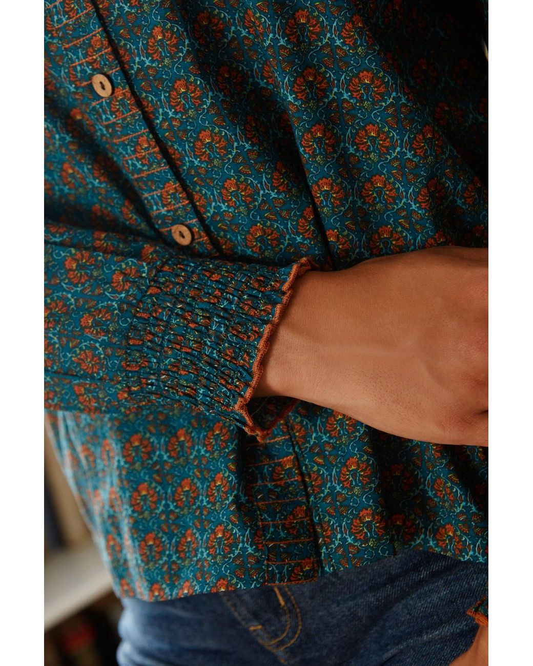 Inara Green Cinnamon Dusk Cotton Top