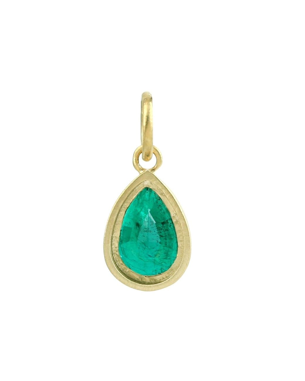 Artisan Green 14K Pear-Cut Emerald Solitaire Pendant