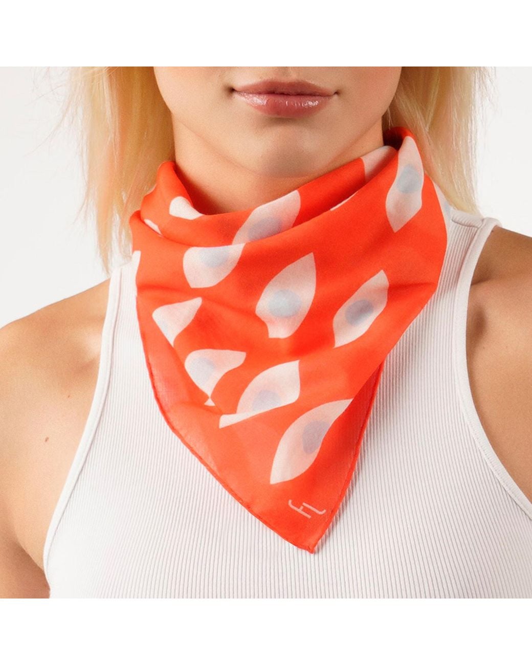Folie Living Red All Eyes On Me Cotton Scarf Small