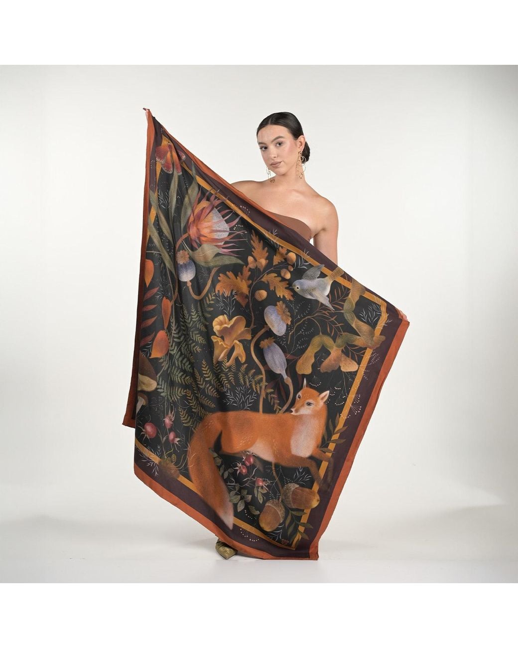 Silk&Soul Black Dark Fox Scarf