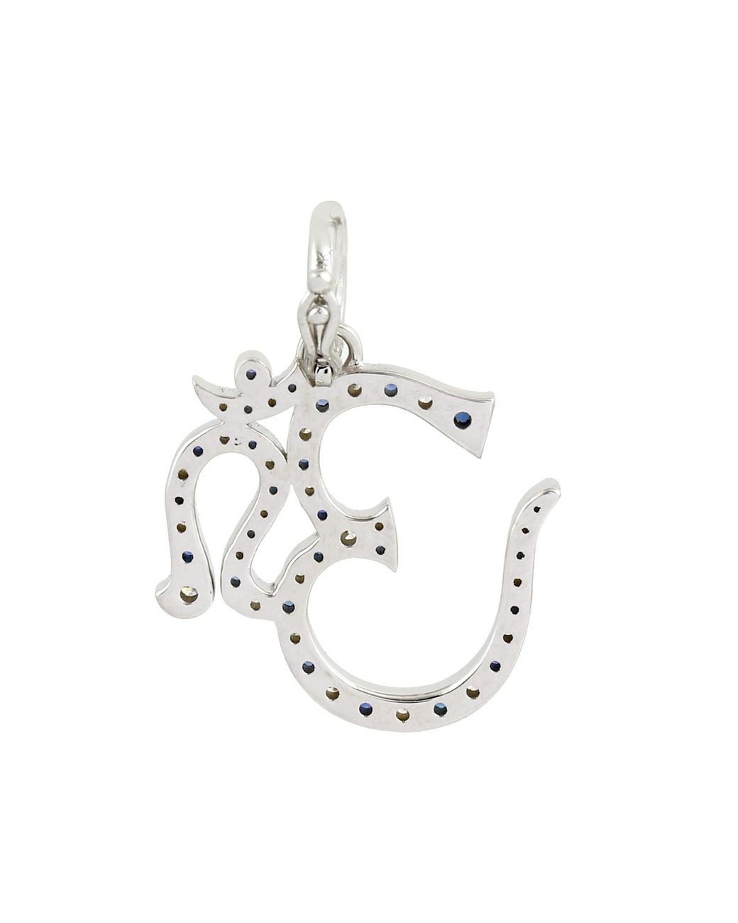 Artisan Blue 14K Sapphire & Diamond Om Pendant