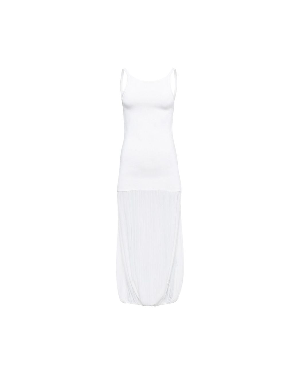 Sélone White Celine Pleated Balloon Dress