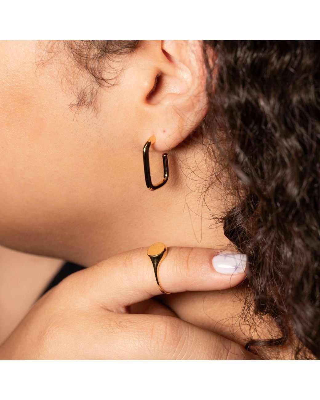 Belinda Jewelz Metallic Open Tube J Hoop Earrings