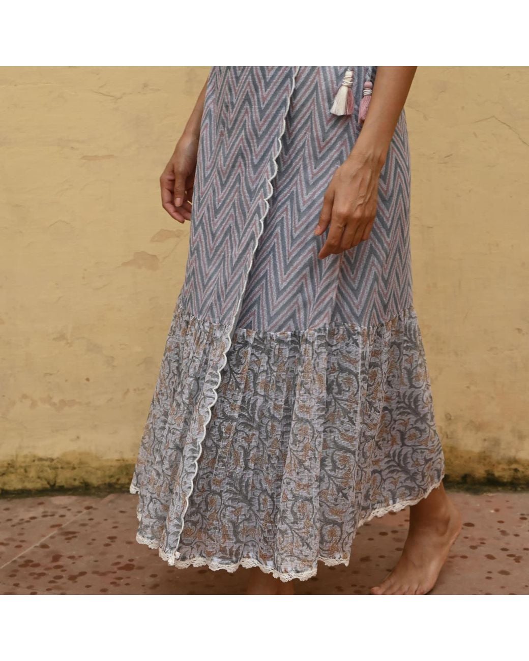 Liminal Gray Maya Wrap Skirt
