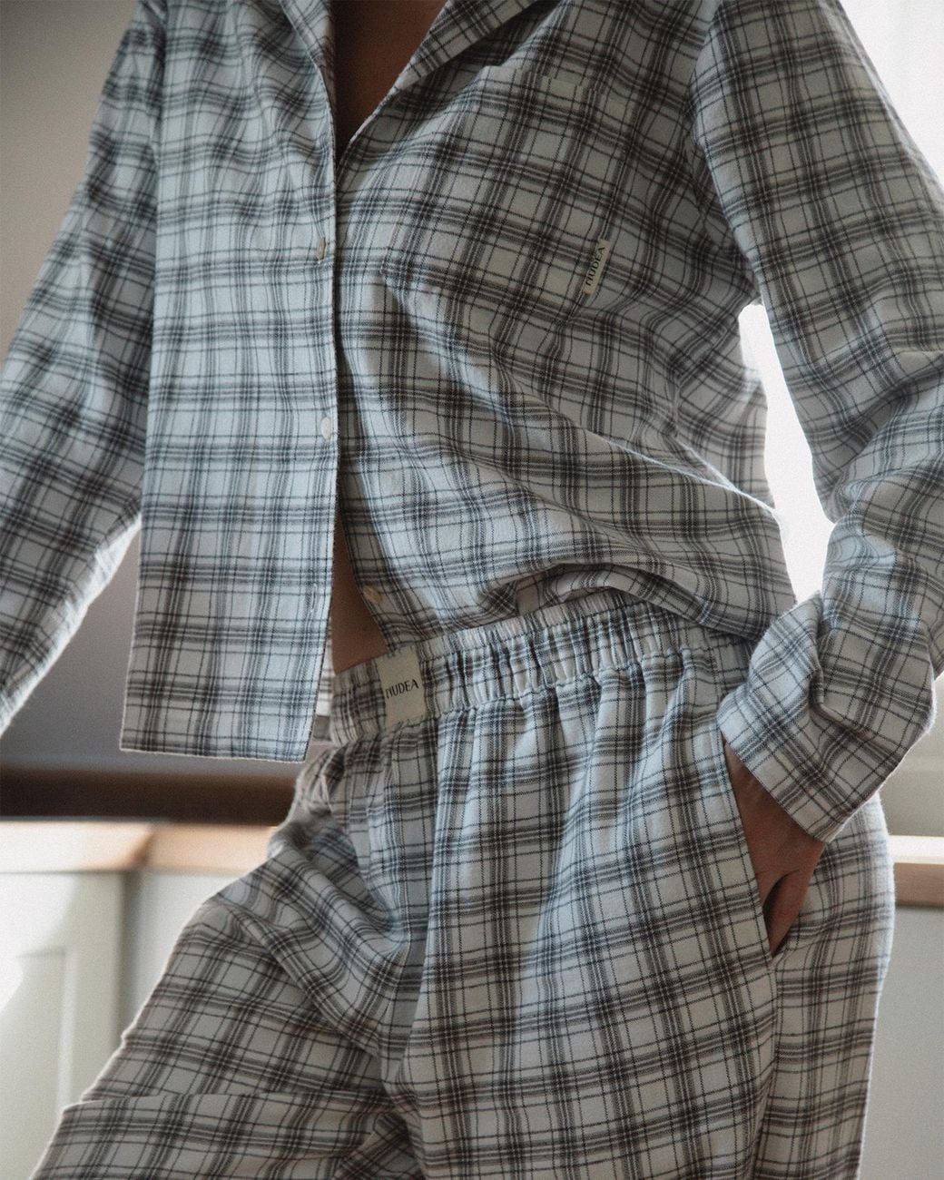 Nudea White Neutrals The Classic Flannel Pj Set