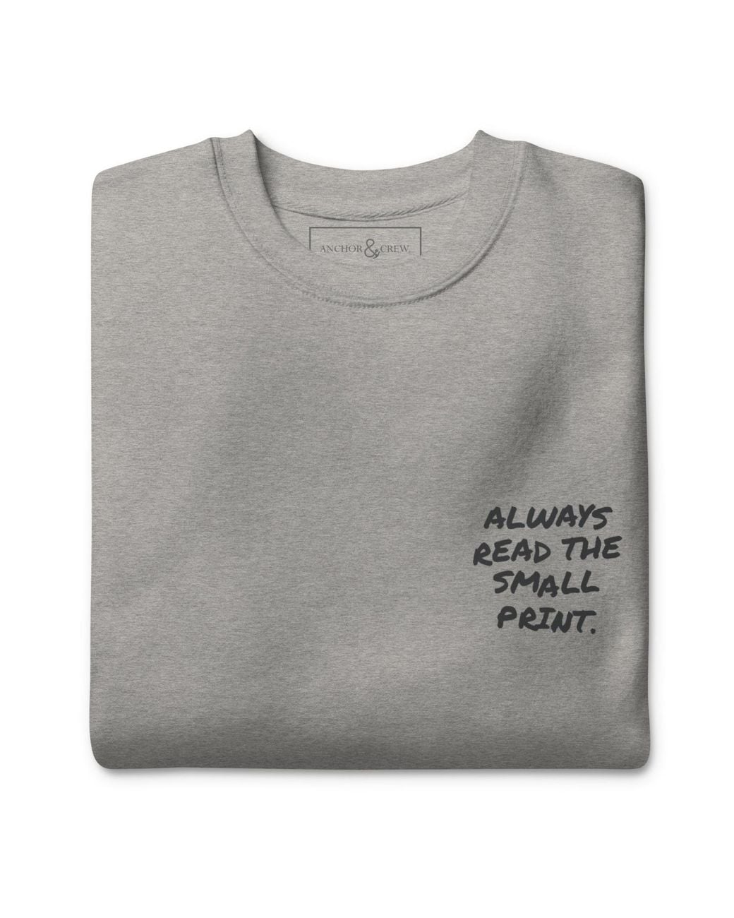 Anchor and Crew Gray Heather Small Print Annotations Organic Cotton Sweatshirt