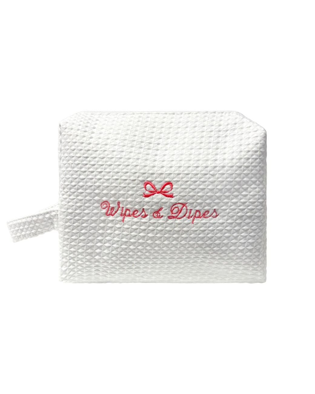 Lilly Loves White Bow Wipes And Dipes Waffle Bag