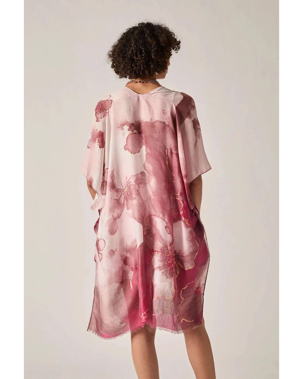 James Lakeland White Watercolour Floral Kaftan