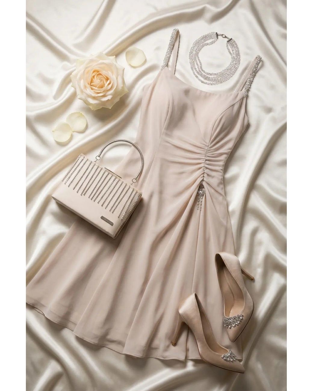 Luna Fashion House Natural Neutrals Short Dress, Lesli
