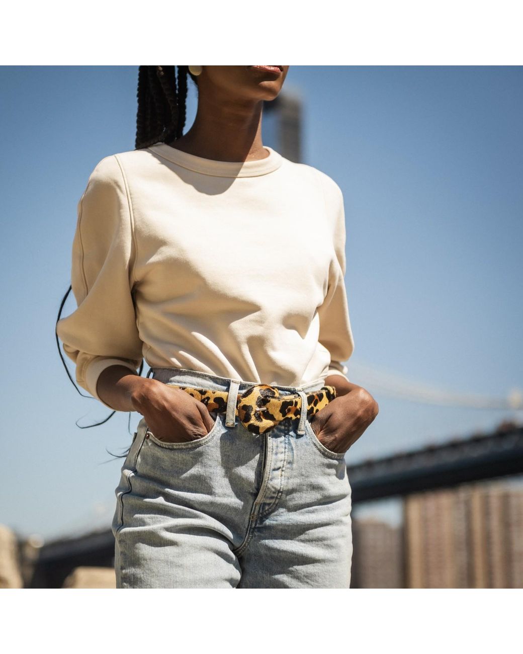 BeltBe Brown Half Moon Buckle Belt